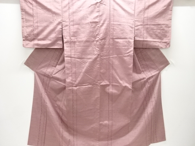 JAPANESE KIMONO / SILK / HAND WOVEN TSUMUGI / STRIPE & TATEWAKU